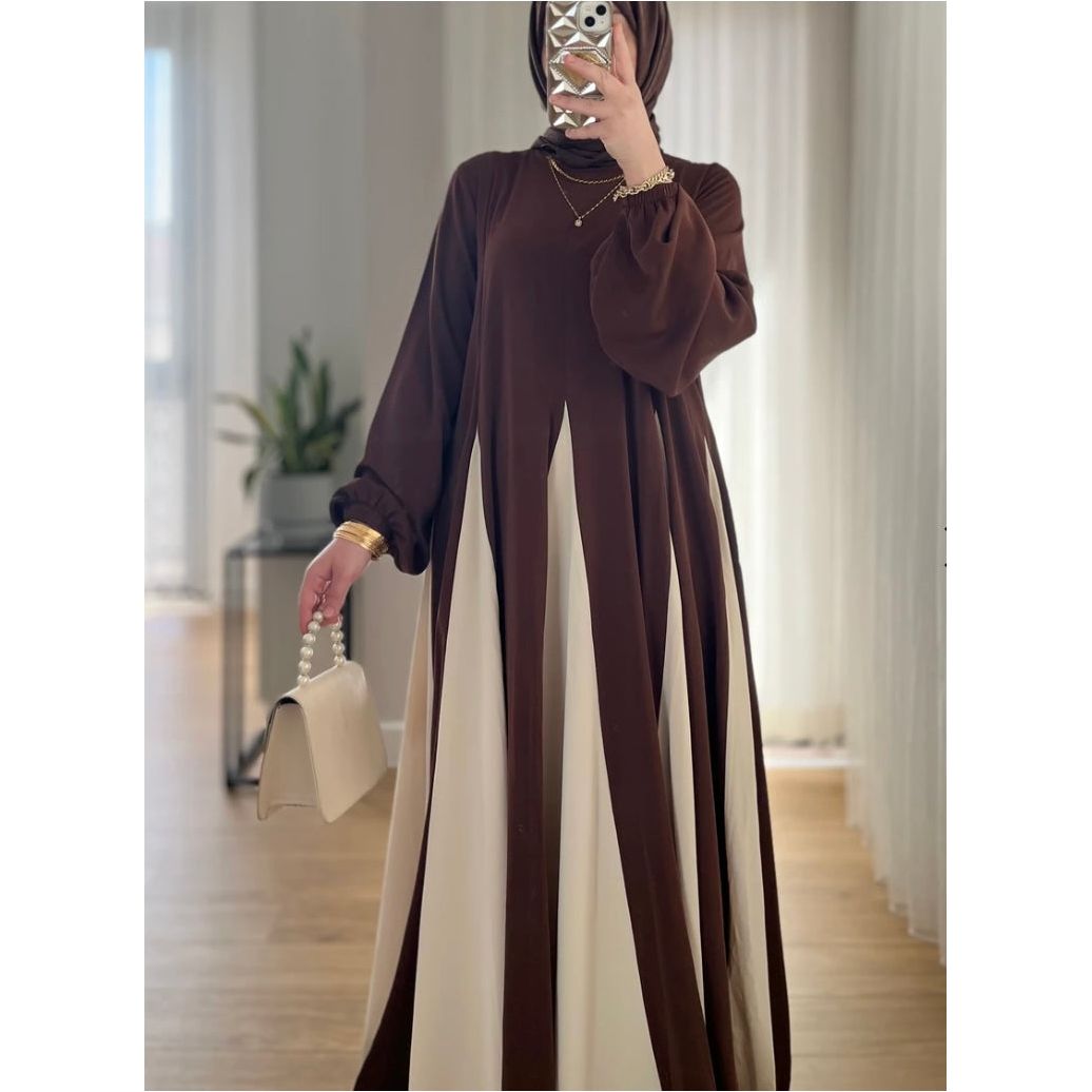 AMAL FLOW DRESS - BROWN