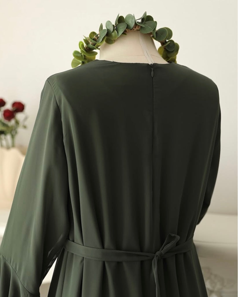 SOFIYA DRESS - MOSS GREEN