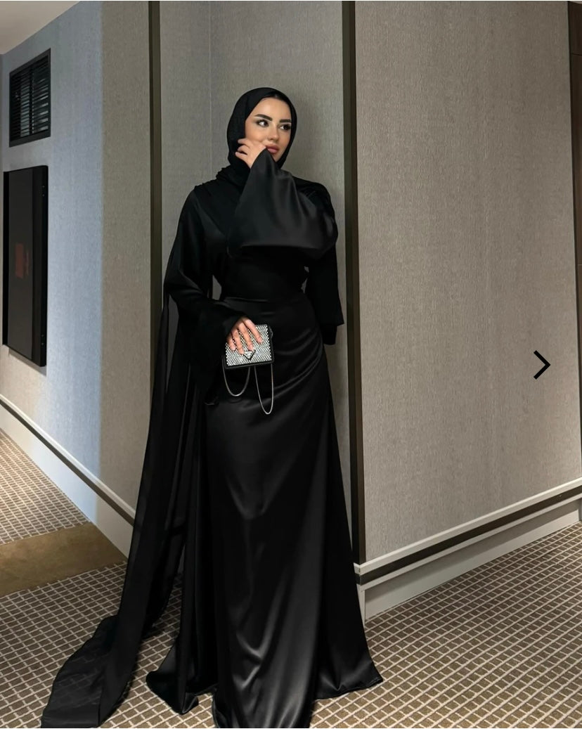 LUNA SILK DRESS - BLACK