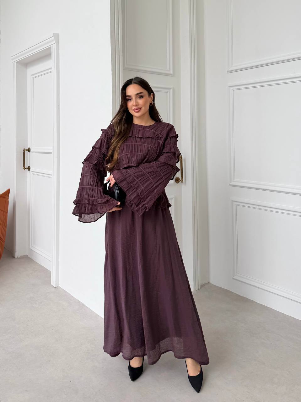 AMAYA RUFFLE SET - DEEP FIG
