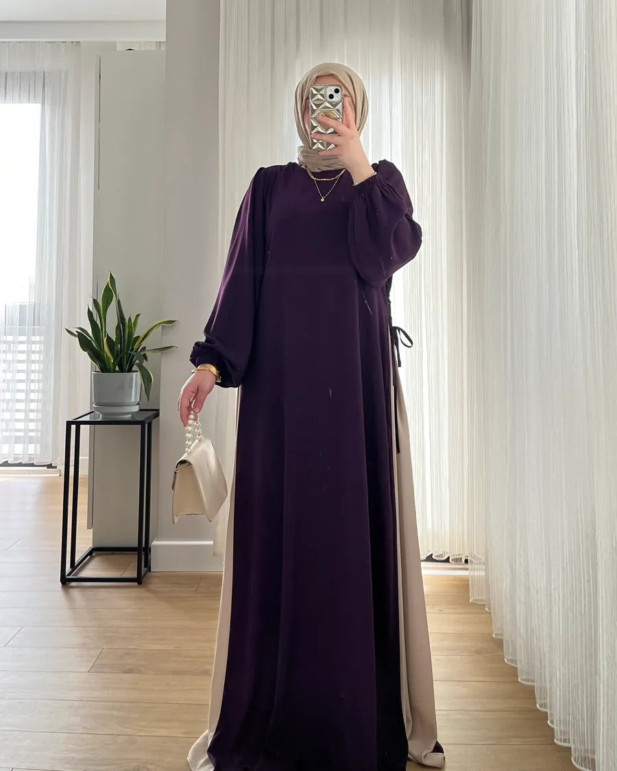 HAYA SIDE-TIE ABAYA - INDIGO