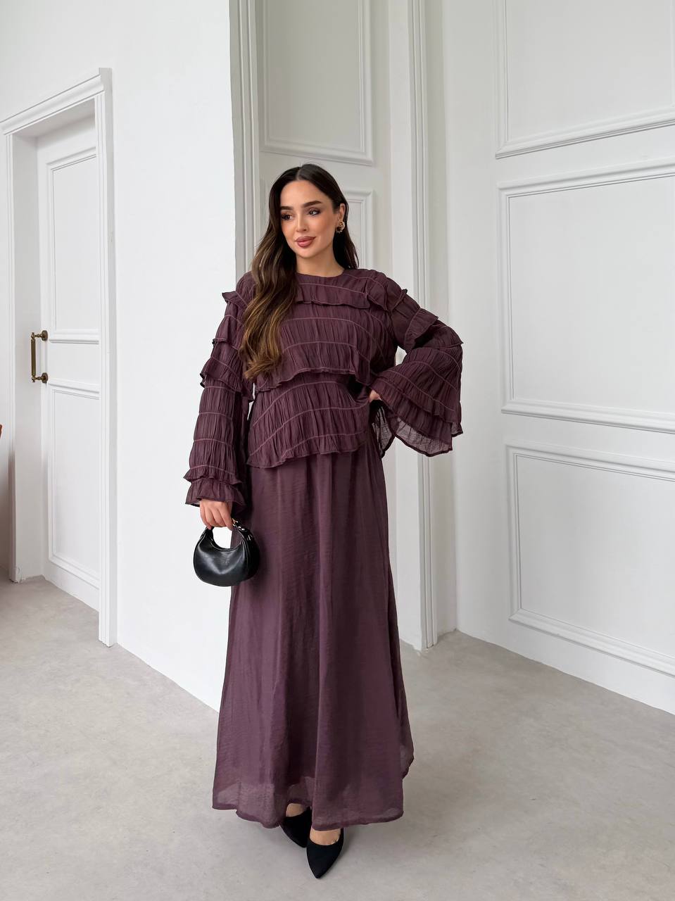 AMAYA RUFFLE SET - DEEP FIG