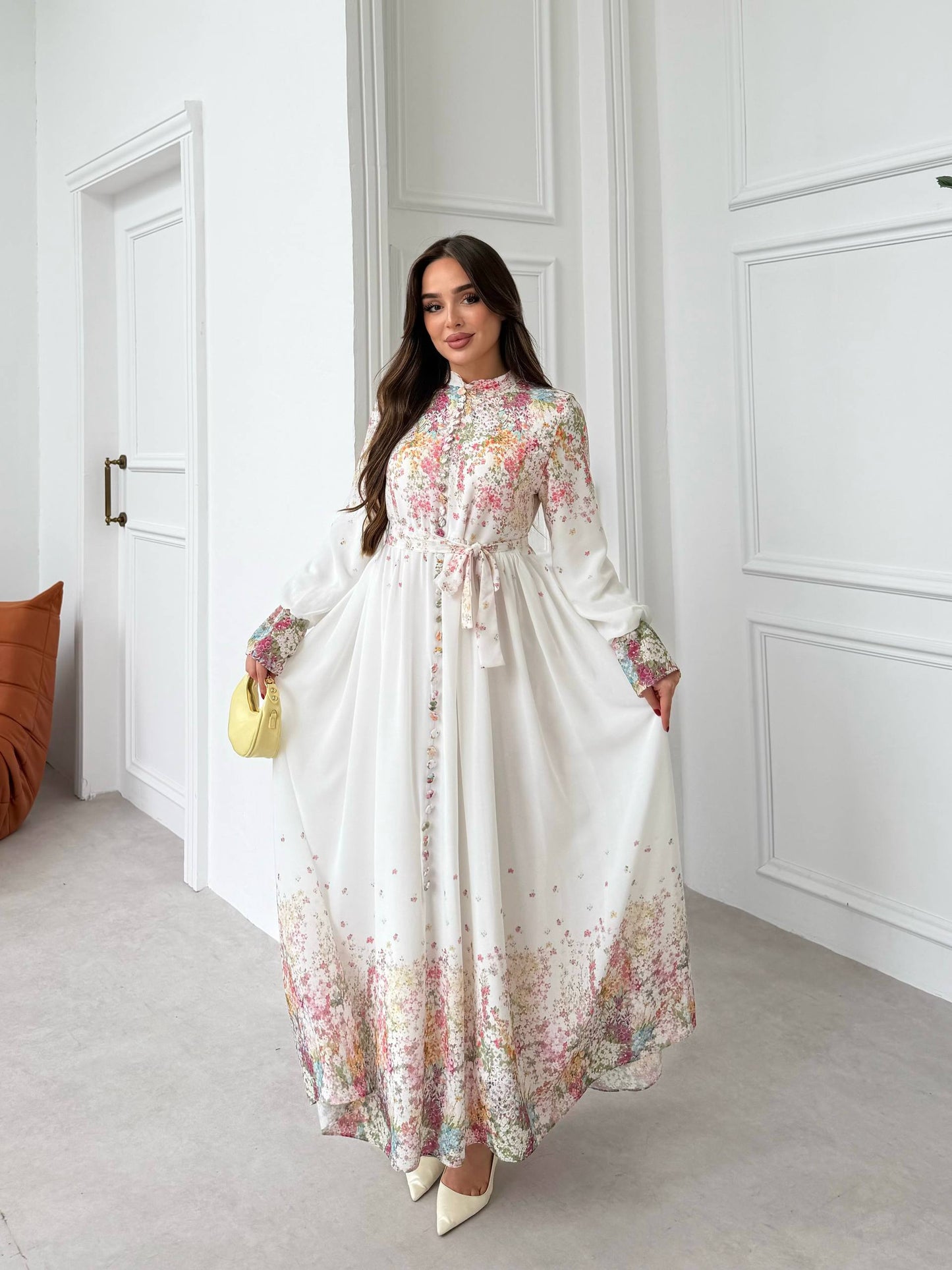 LIYANA FLORAL DRESS - WHITE