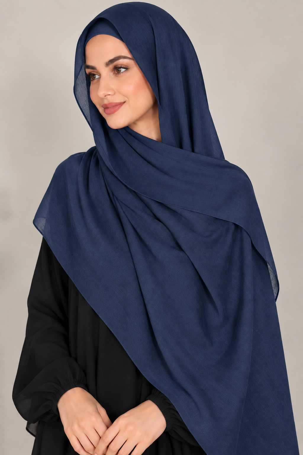 Modal Hijab Set - Neon Navy