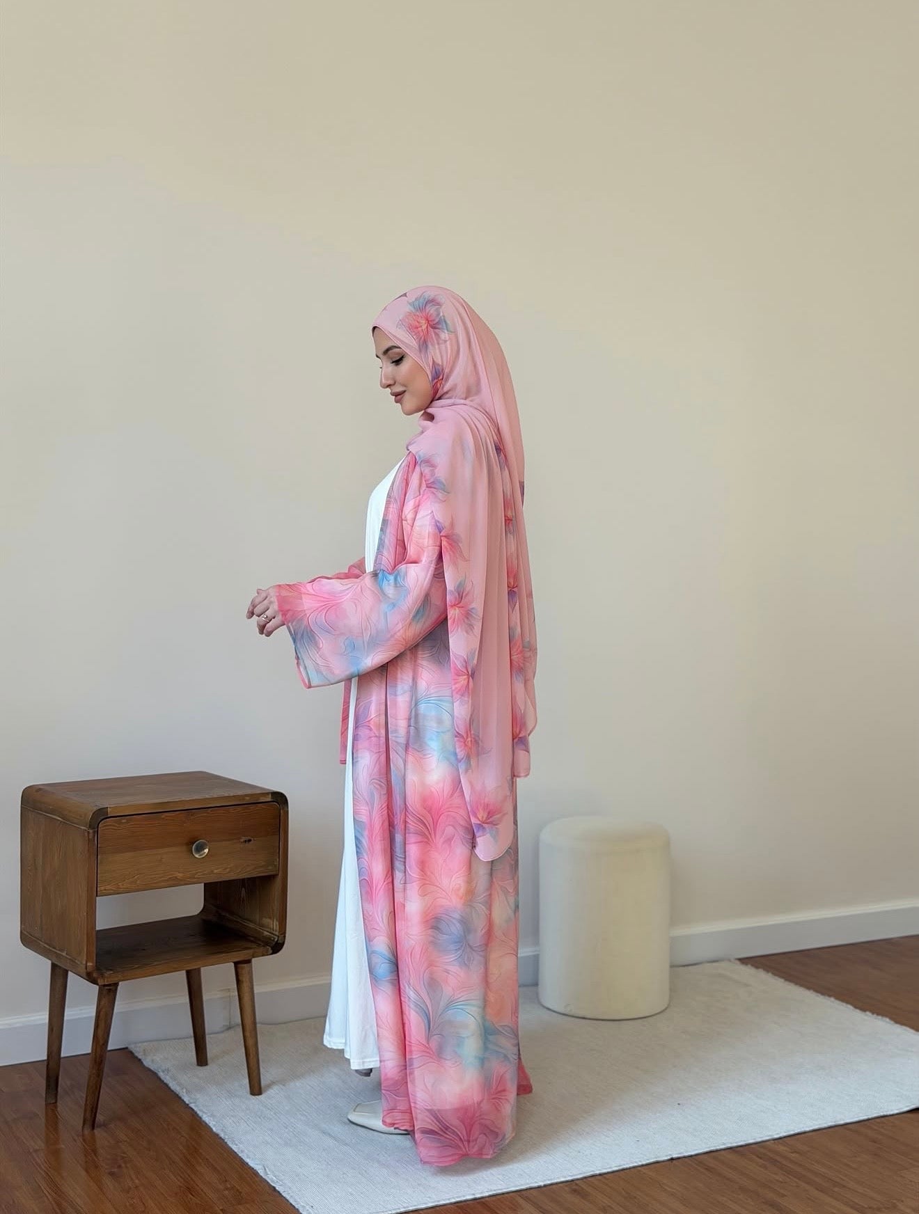 BLUSH BLOOM ABAYA SET