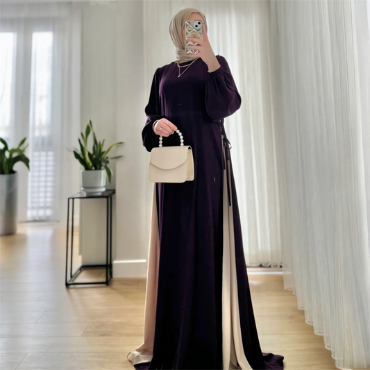 HAYA SIDE-TIE ABAYA - INDIGO