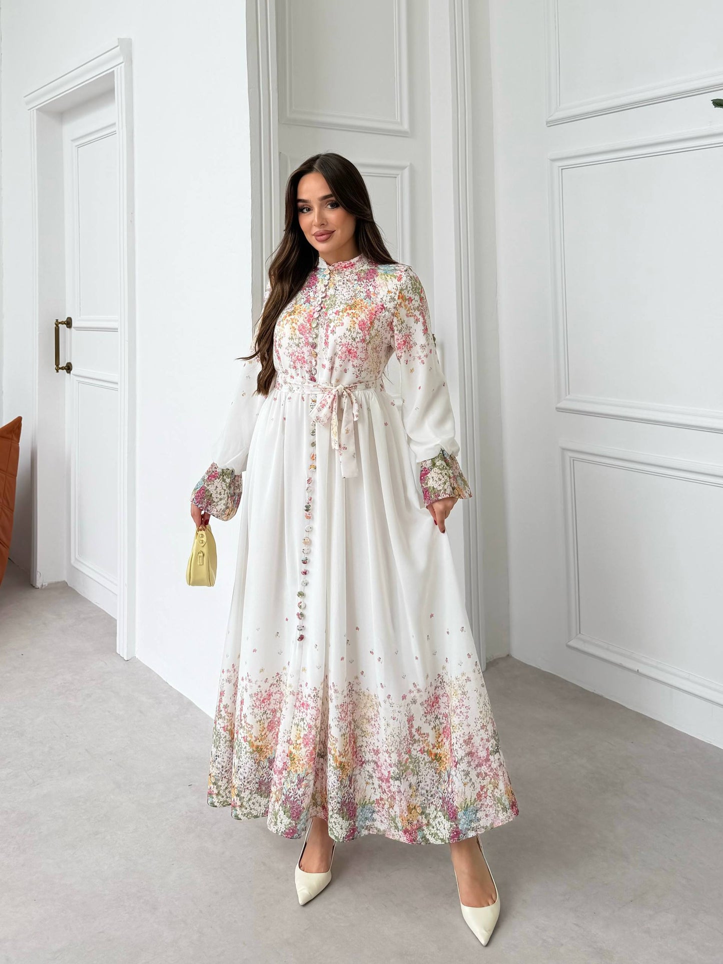 LIYANA FLORAL DRESS - WHITE