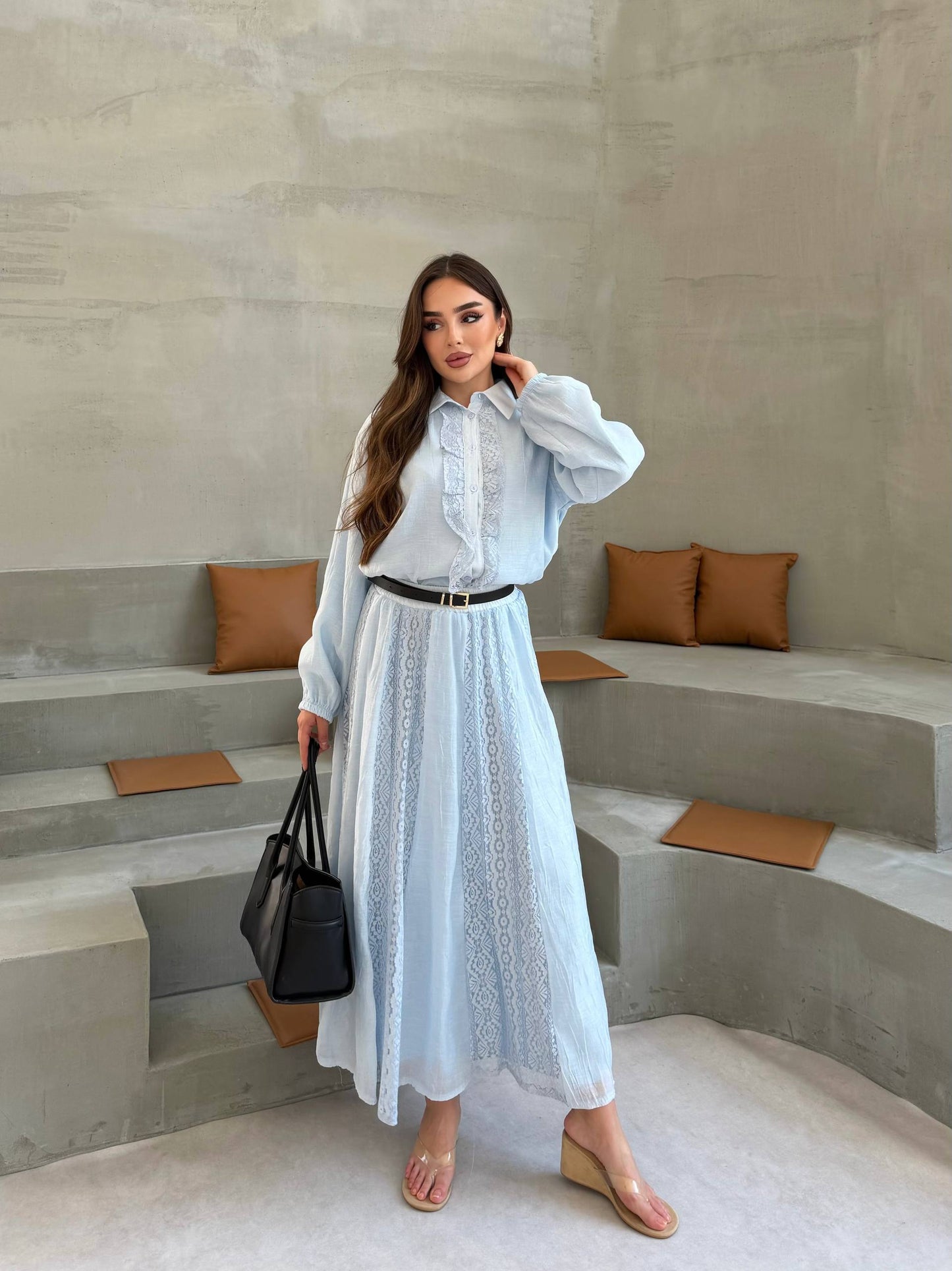 AYLA LACE SET - BABY BLUE