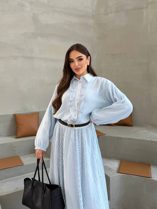 AYLA LACE SET - BABY BLUE