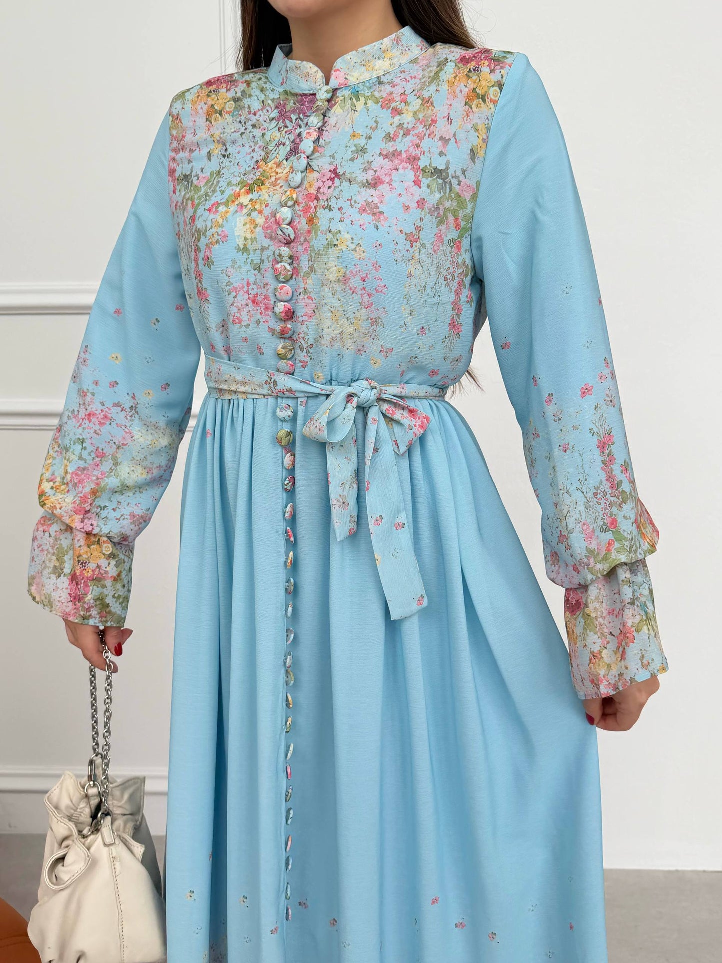 LIYANA FLORAL DRESS - SKY BLUE