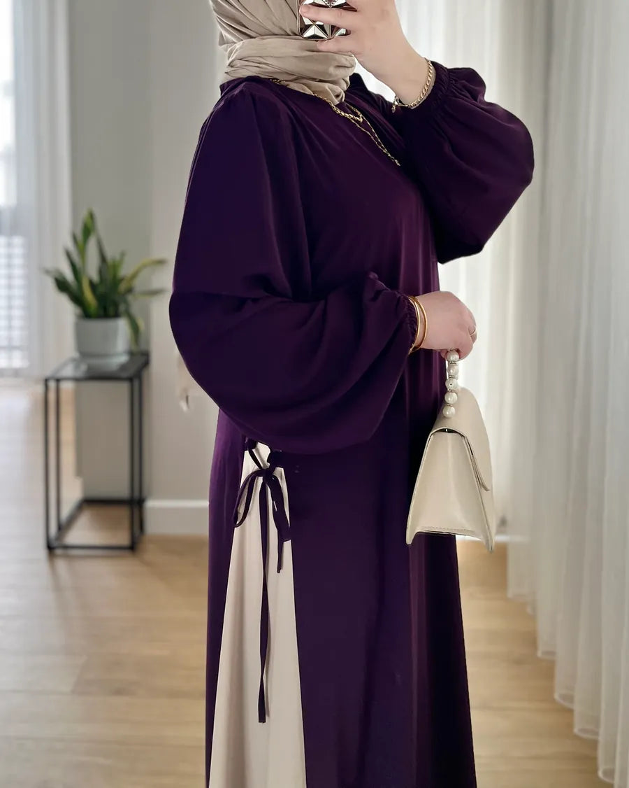 HAYA SIDE-TIE ABAYA - INDIGO