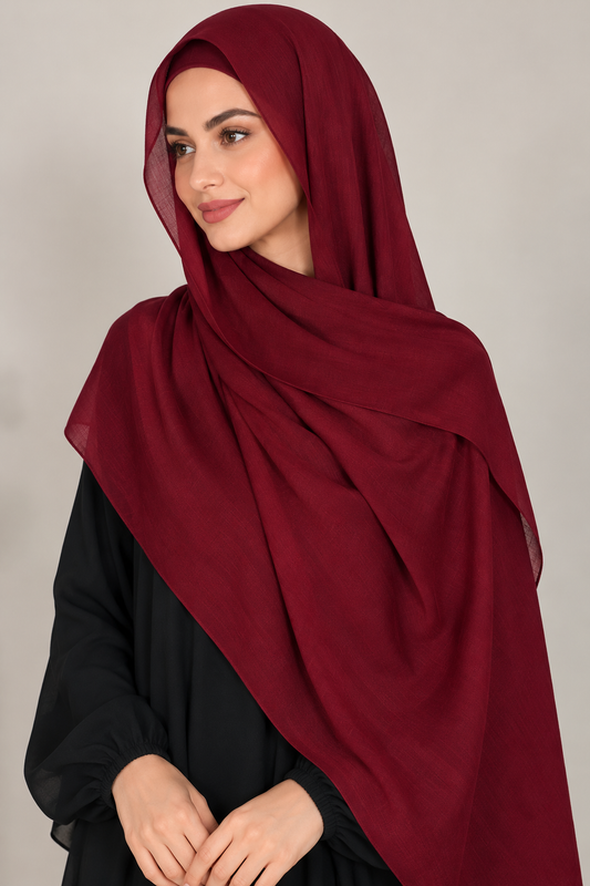 Modal Hijab Set - Wine Red