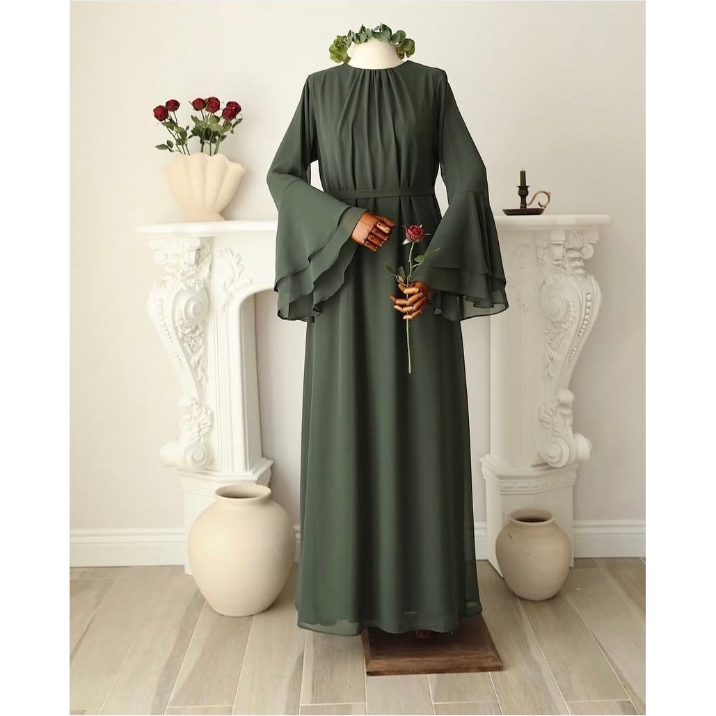 SOFIYA DRESS - MOSS GREEN