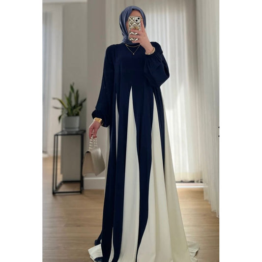 AMAL FLOW DRESS - NAVY