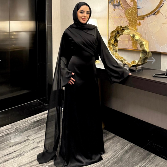 LUNA SILK DRESS - BLACK