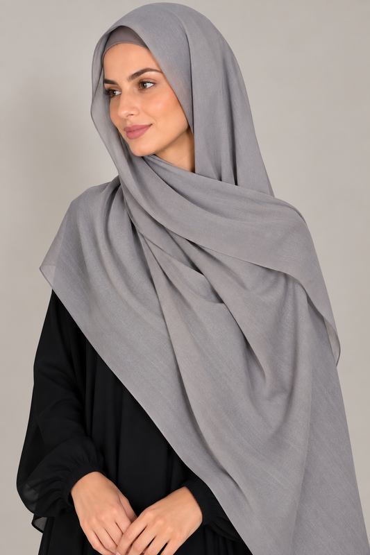Modal Hijab Set - Cloud Gray