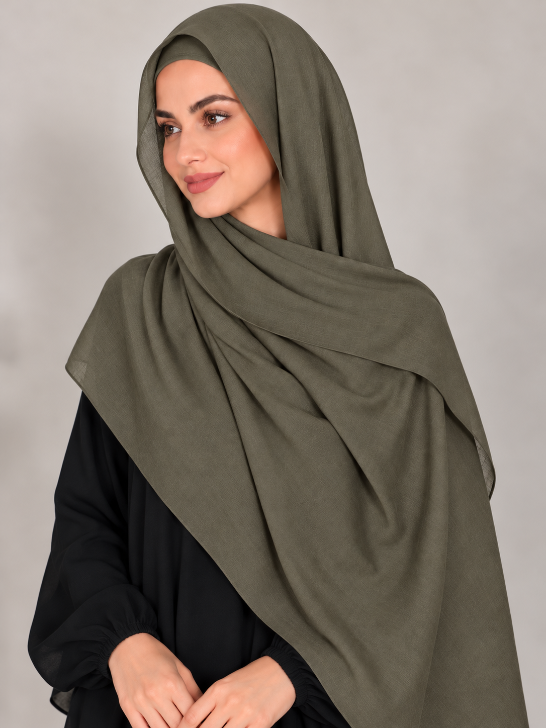 Modal Hijab Set - Khaki Green