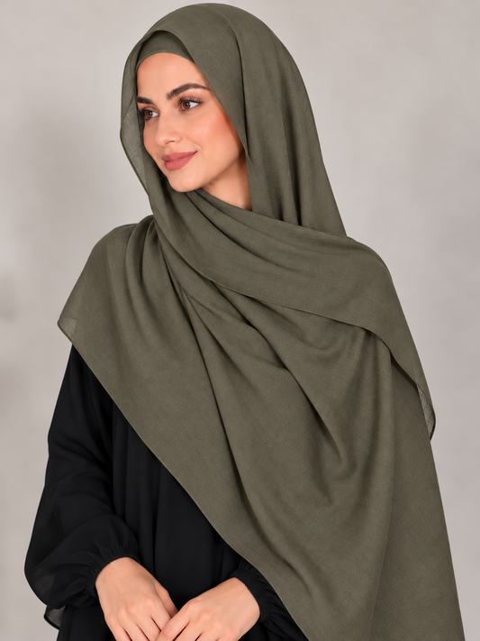 Modal Hijab Set - Khaki Green